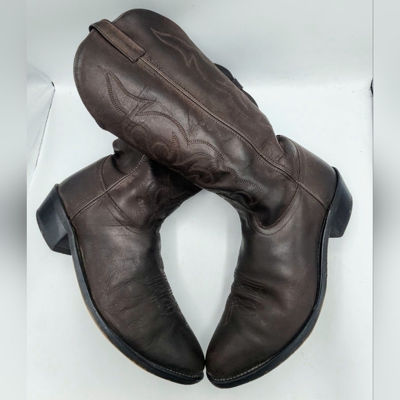 OLD WEST Mens Western Brown Leather Cowboy Boots SCM3051 Size 13 EE main image 6